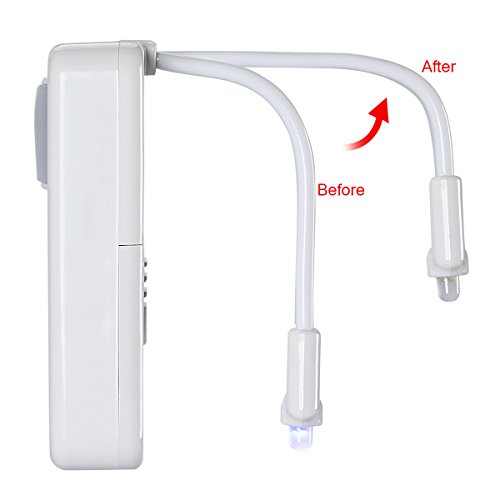 2 x LED Toilette WC Nachtlicht Lampe mit Bewegungssensor, Batteriebetriebenes Toilettenbeleuchtung Toiletten Licht Lamp WandleuchterBeleuchtung für Kinder Badezimmer Potty Training Dekorativen Witz Geschenk(16 Farben, Mit 3 Stück Batterien) - 4