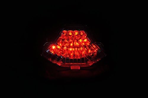 Topzone Moto Clear Lens Motorcycle Led Taillights Brake Tail Light with Integrated Turn Signal Lamp Indicators For Yamaha 2014-2016 FZ07, 2014-2016 MT07