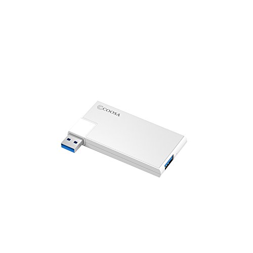 COOSA Super dünne, drehbarer 4 Fächer USB 3.0 Anschluss Büchse (silber)