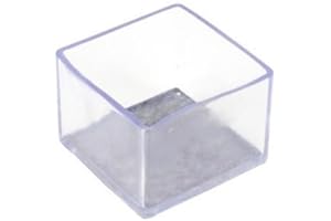Blausky 8 tappi di protezione per gambe della sedia, in silicone trasparente, con feltrini, resistenti all'usura, per mobili, gambe della sedia, quadrati, 60 x 60 mm