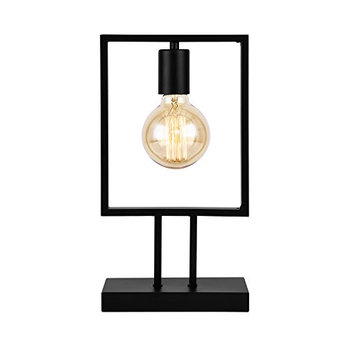 lux.pro] Design Tischleuchte Innsbruck E27 Schwarz Tischlampe Nachttischlampe