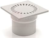 sifon tubo 110 Vertical desagüe Countersunk derecha Chudej Blanco Ducha desagüe de ducha 150 x 150 mm DN 110/105 mm profundidad de montaje desagüe 323p de B Sifón Sifón plana baño Hux Home 15 x 15 cm