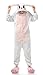 Produktbild VineCrown Damen Schlafanzug Tier Pyjamas Overall Cosplay Strampelanzüge Nachthemden Kleid Karikatur Neuheit Jumpsuit Kostüme für Erwachsene Kinder Weihnachten Karneval (S for 150CM- 160CM, Rosa Hase)