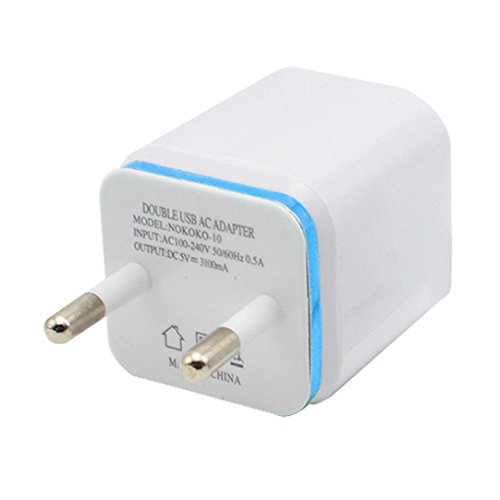 Ularma 2-Port USB Ladegerät 5V 2.1A /1 A USB Ladestecker Power Charger Adapter für Smartphone/Tablet (blau) - 2