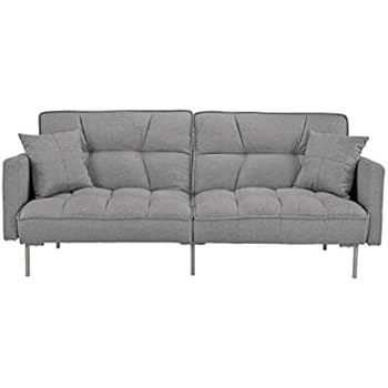 Bhdesign Ashley Canape Convertible Design Tissu Coloris Gris