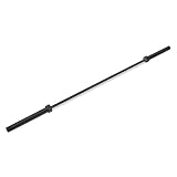 Cumple las normativas olímpicas: 220 cm de longitud, 20 kg de peso, 50 mm de diámetro de manguito | Barra y manguitos con acabado negro oxidado