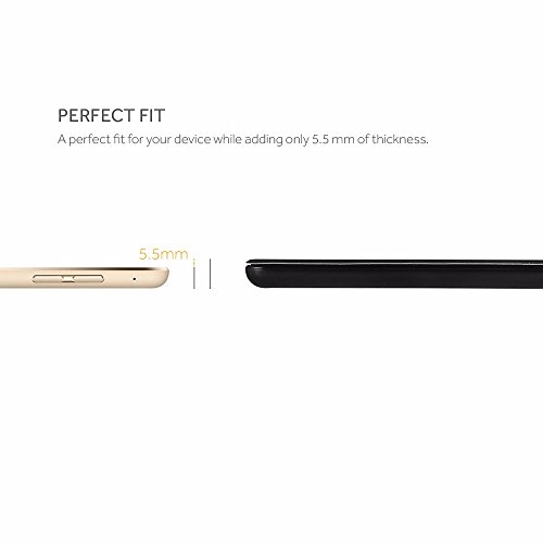 iPad Pro 9.7 Hülle, EasyAcc Ultra-Slim Premium Kunstleder für iPad Pro 9.7 2016 Smart Case Schutzhülle mit klappbarem Standfuß und automatischer Sleep/Wake Up Funktion für (Modellnummer A1673 A1674 A1675) – Schwarz, Ultra Dünn - 4