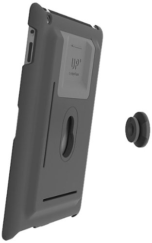 XFlat UP100B - 3in1 iPad Wandhalterung und Standfuß System für iPad2, iPad3 (New iPad) und iPad4 (iPad Retina), Farbe Schutzhülle: schwarz, Standfuß in 4 Positionen nutzbar für 25° oder 60° vertikal u