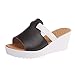 Produktbild ZIYOU Sommer Slipper Damenmode Pumps Casual Slip On Wedges Dicke Plattformen Schuhe Outdoor Hausschuhe(Schwarz,39 EU)