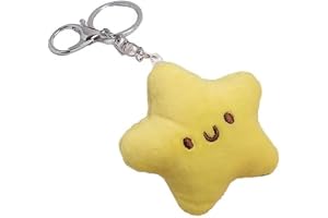 1Pcs Yellow Lucky Star Car Keychain, Kawaii Backpack Accessories Soft Pendant Heart Healing in Addition to Serving as a Keychain Women's Keyrings and Keychains Charms Accessories