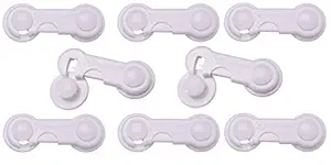 KitschKitsch Baby Safety Plastic Cabinet Locks (Gen 2 - White 8 Piece) 10 cm x 4 cm x 1.5 cm