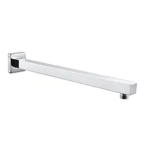 KITCHENEXP : Square Long HI Gloss Chrome Plated Brass Shower Arm for Over Head Rain Showers (12IN)