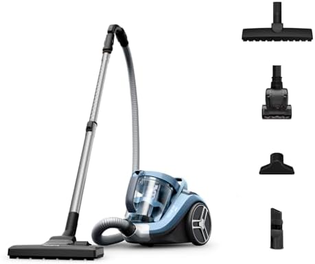 Rowenta RO4871 Compact Power XXL Aspirapolvere a Traino Senza Sacco, 2.5 L, 550 W, 75 dB(A), Tecnologia Ciclonica, Design Compatto, Animal Care Kit, Potente e Silenzioso, 5 Accessori Inclusi