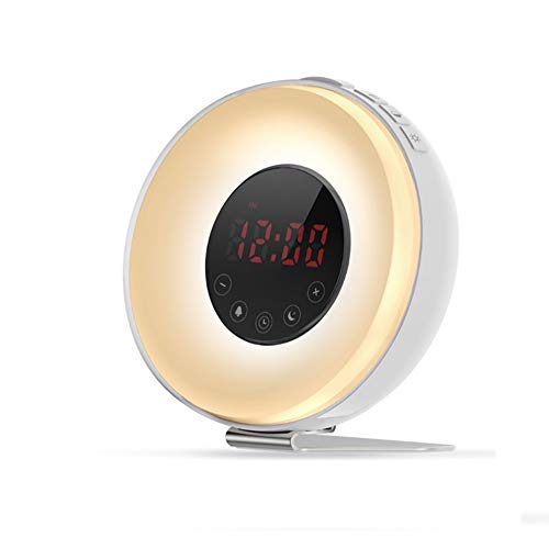 Preisvergleich Produktbild LY-TisChlampe Schreibtischlampe Schwarz Led Weckerradio Und Schlummerfunktion Intelligentes Seitenlicht-Wecklicht