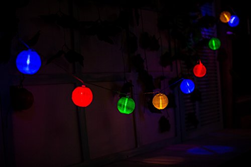 Gresonic 20er LED Lichterkette Lampion/Laternen Deko für Garten, Weihnachten, Party, Hochzeit, Innen und Außen mit dem Stecker (bunt) - 5