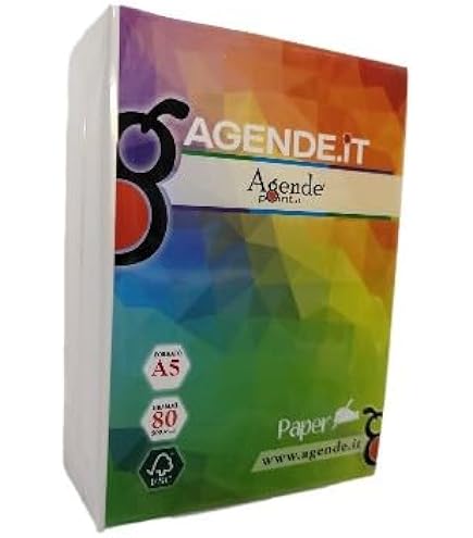 10 Risme Carta A5 Bianca - 500 Fogli Per Risma, Grammatura 80 G/m², Per Fotocopie, Stampanti E Ricette