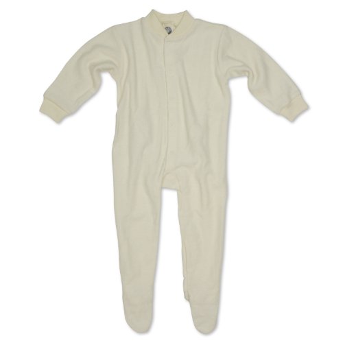 Cosilana - Baby Pyjamas / Sleepsuit12-15 months (Height 28-31 inch) (Size 80), Natural, 100% Organic Merino Wool