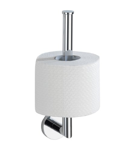 WENKO 17957100 Power-Loc WC-Ersatzrollenhalter Revello – Befestigen ohne bohren, Messing, 8 x 29 x 10 cm, Chrom - 2