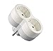 Produktbild 2-Fach Steckdosenadapter Deutsche Norm Schuko Steckdosen Verteiler Senkrecht