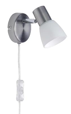 Brilliant 35812/77 Applique avec Fil + Interrupteur Métal/Verre Multicolore 8,5 x 16,5 x 8,5 cm