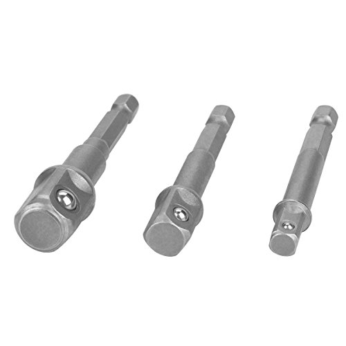 YOEEKU Adapter Sechskant auf1/4″, /1/2″, /3/8″ Vierkant Bohrfutter Adapter mit 4 kant Antriebmit, nuss adapter 3 teilig - 5