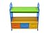 Bebe Style Children's Sized Wooden Shelves with Three Storage Boxes (Blue, Crayon Themed)