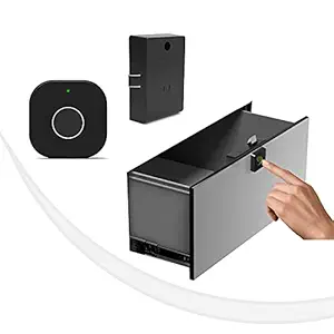 Escozor  Smart Biometric Fingerprint Digital Lock for Cabinet or Drawer, Proudly Made in India with 1 Year Warranty, Upto 20 Fingerprints Can Be Stored (Black)