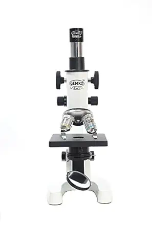 Gemko labwell Student Compound Biological Microscope with 5 Prepared Microscope Slides .Mag: 100x to 675x
