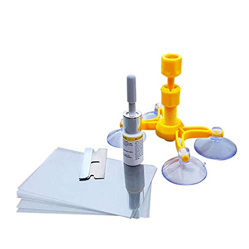 LWRhome Kit de reparación del Parabrisas del Coche Corrector de Vidrio Set para Chip Crack Bulls-Eye, Spider Web, Star-Shaped, Nicks, Half-Moon Crescent