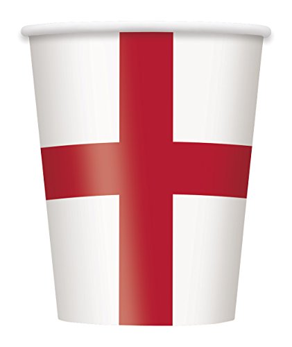 Unique Party47776 - 9oz St George's Cross England Paper Cups, Pack of 8
