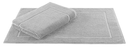 Betz Badvorleger Größe 50×70 cm 100% Baumwolle Badematte Badteppich Duschvorlage Premium Qualität 650 g/m² Farbe Silber Grau - 2