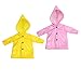 Produktbild Fenteer 2 x Puppe Regenmantel Regenjacke Mit Kapuze Kleidung Für 18 Zoll Mädchen Puppen Dress Up