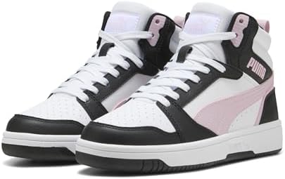 PUMA Rebound V6, Scarpe da Ginnastica Unisex - Adulto, White Rose Mauve Black, 38.5 EU