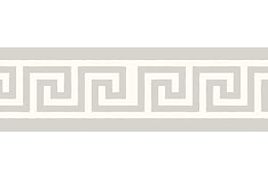 funlife Wallpaper Border Stickers, Self Adhesive Ceiling Molding Borders, Skirting Wall Waist Line for Home DIY Decorative, 10x200cm, Light Grey White