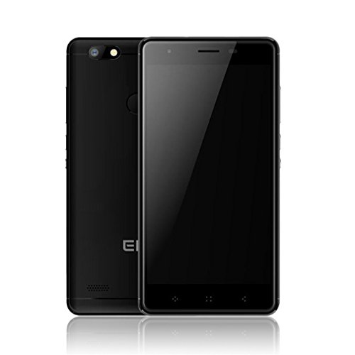 Elephone C1 Mini 4G Smartphone Ohne Vertrag 5.0 Zoll FHD Android 6.0 Full Metal Rahmen MediaTek MT6737 Quad Core 1GB RAM+16GB ROM 8.5mm Dicke Fingerabdruck-Sensor(Schwarz)