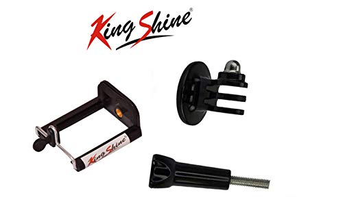King Shine Tripod Monopod Mount Adapter for Mobile Phone, Smartphones with Universal Mobile Holder & Long Screw Accessory - Black