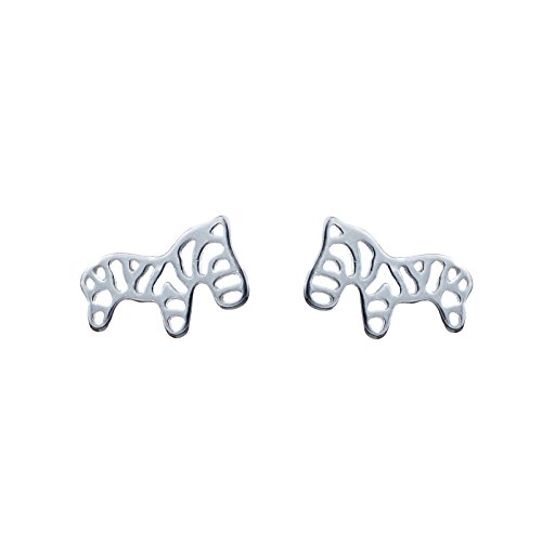 Snykk - zebra hollow out stud earrings with 925 sterling silver posts needles fashion jewellery