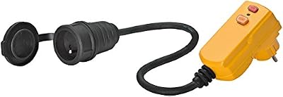Brennenstuhl Adaptateur avec prolongateur (16 A / 230 V), fiche différentielle (10 mA), câble H07RN-F 3G1,5 de 0,5 m de long, prise mâle IP44, Quantité : 1