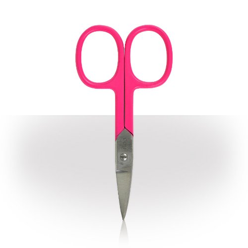 Nail Scissors Professional Technician Stainless Steel Hot Pink Manicure Curved Scissors
