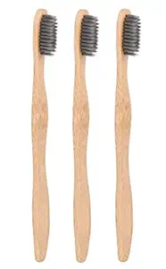 Nyamah Sales 3 Pieces Wooden Toothbrush Natural and Eco Friendly with Soft Bristles for Men and Women Adult Kids