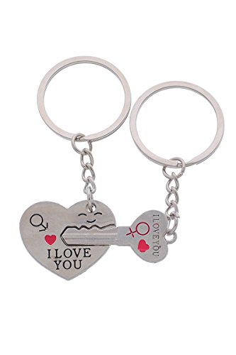 HOUSWEETY Partner Schluesselanhaenger Liebe Verlobung Hochzeit I Love you Partner Kette - 4