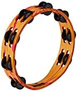 Meinl PercussionDrum Circle Tambourine - 2-Row Tambourine with Steel Jingles - 8-inch Diameter - Siam Oak / Steel, Multicoloured (VR-TA2-ROM)