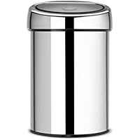 Brabantia Touch Bin - Cubo de basura, 3 litros, cubo interior de plástico extraíble, acero brillante