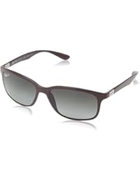 Ray-Ban Gafas de sol Liteforce rectángulo en gris degradado violeta oscuro polarizado RB4215 6128T3 57