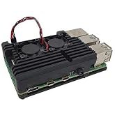 Raspberry Pi 4 Al&uuml;minyum &Ccedil;ift Fanlı Muhafaza Kutusu - Siyah