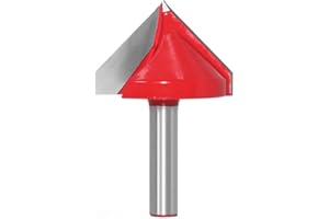 ExcInter - Punta per fresatura a V con gambo da 8 mm, 1 pezzo diametro 90° 38 mm, 3D a forma di V CNC per incisione, lavorazione del legno, pulizia fresatura