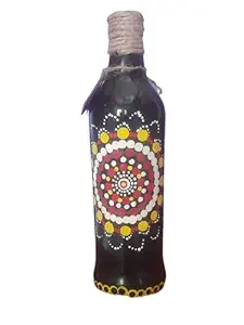 SESHA Enterprises Hand Painted Bottles for Home Decor | Hand Painted Glass Bottles Vases | Flower Vase