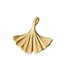 Produktbild Gingko Blatt Anhänger aus Messing 15.5x15 mm satin goldfarben x1