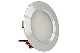  Mini LED-Einbaudeckenleuchte, rund, 3 W Wechsel-/Gleichstrom: 12 V, Gleichstrom 24 V, Bohrung: 50 mm, Schlachtkörper aus satiniertem Aluminium Warmweiß