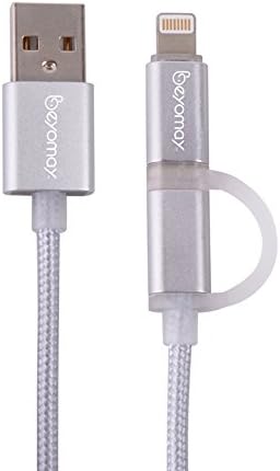 Beyomay Lightning Cable 2 in 1 Micro USB Charger &amp; High Speed Sync Nylon Data Cord for Android &amp; IOS iPhone iPad Samsung Google and More (3M/10ft)